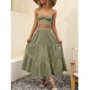 image:imageANRABESS Womens Summer Flowy Maxi Skirts with PocketsOlive