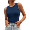 image:imageANRABESS Womens Summer Scalloped Sweater Tank TopsDark Teal