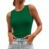 image:imageANRABESS Womens Summer Scalloped Sweater Tank TopsDeep Green