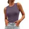 image:imageANRABESS Womens Summer Scalloped Sweater Tank TopsGrey Purple