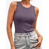 image:imageANRABESS Womens Summer Scalloped Sweater Tank TopsGrey Purple