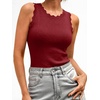 image:imageANRABESS Womens Summer Scalloped Sweater Tank TopsWine Red