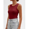 image:imageANRABESS Womens Summer Scalloped Sweater Tank TopsWine Red