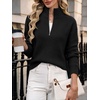 image:imageANRABESS Womens Sweaters Cropped Quarter Zip Pullover Fall OutfitsBlack
