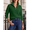 image:imageANRABESS Womens Sweaters Cropped Quarter Zip Pullover Fall OutfitsGreen
