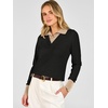 image:imageANRABESS Womens Sweaters Fall Long Sleeve Polo Lightweight Pullover TopsBlack