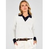 image:imageANRABESS Womens Sweaters Fall Long Sleeve Polo Lightweight Pullover TopsWhite