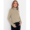 image:imageANRABESS Womens Turtleneck Wool Blend Lightweight SweatersAlmond