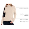 image:imageANRABESS Womens Turtleneck Wool Blend Lightweight SweatersParchment