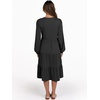 image:imageANRABESS Womens V Neck Long Sleeve Midi DressBlack