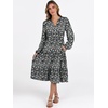 image:imageANRABESS Womens V Neck Long Sleeve Midi DressFloral Black