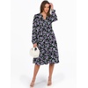 image:imageANRABESS Womens V Neck Long Sleeve Midi DressFloral Black Purple