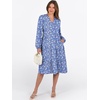 image:imageANRABESS Womens V Neck Long Sleeve Midi DressFloral Blue