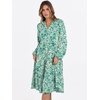 image:imageANRABESS Womens V Neck Long Sleeve Midi DressFloral Green