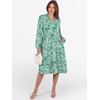 image:imageANRABESS Womens V Neck Long Sleeve Midi DressFloral Green