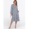 image:imageANRABESS Womens V Neck Long Sleeve Midi DressFloral Light Blue