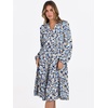 image:imageANRABESS Womens V Neck Long Sleeve Midi DressFloral Light Blue