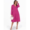 image:imageANRABESS Womens V Neck Long Sleeve Midi DressHot Pink
