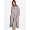 image:imageANRABESS Womens V Neck Long Sleeve Midi DressKhaki Polka Dot