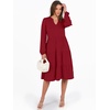 image:imageANRABESS Womens V Neck Long Sleeve Midi DressRed
