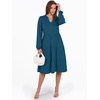 image:imageANRABESS Womens V Neck Long Sleeve Midi DressTeal Blue