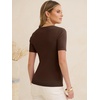 image:imageANRABESS Womens Wool Blend Short Sleeve Knit Sweater 2026 Fall OutfitsChocolate Brown