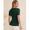 image:imageANRABESS Womens Wool Blend Short Sleeve Knit Sweater 2026 Fall OutfitsDrak Green