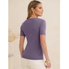 image:imageANRABESS Womens Wool Blend Short Sleeve Knit Sweater 2026 Fall OutfitsGrey Purple