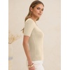 image:imageANRABESS Womens Wool Blend Short Sleeve Knit Sweater 2026 Fall OutfitsParchment