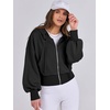 image:imageANRABESS Womens Zip Up Hoodie Cropped SweatshirtBlack