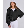 image:imageANRABESS Womens Zip Up Hoodie Cropped SweatshirtBlack