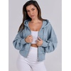 image:imageANRABESS Womens Zip Up Hoodie Cropped SweatshirtBlue