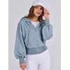 image:imageANRABESS Womens Zip Up Hoodie Cropped SweatshirtBlue