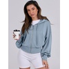 image:imageANRABESS Womens Zip Up Hoodie Cropped SweatshirtBlue