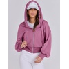image:imageANRABESS Womens Zip Up Hoodie Cropped SweatshirtHot Pink