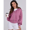 image:imageANRABESS Womens Zip Up Hoodie Cropped SweatshirtHot Pink