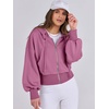 image:imageANRABESS Womens Zip Up Hoodie Cropped SweatshirtHot Pink
