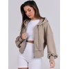 image:imageANRABESS Womens Zip Up Hoodie Cropped SweatshirtKhaki