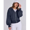 image:imageANRABESS Womens Zip Up Hoodie Cropped SweatshirtNavy Blue