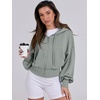 image:imageANRABESS Womens Zip Up Hoodie Cropped SweatshirtSage Green