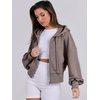 image:imageANRABESS Womens Zip Up Hoodie Cropped SweatshirtTaupe