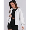 image:imageANRABESS Womens Zip Up Hoodie Cropped SweatshirtWhite