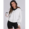 image:imageANRABESS Womens Zip Up Hoodie Cropped SweatshirtWhite