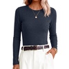 image:imageANRABESS Women Long Sleeve Knit Top Fall Lightweight Fitted Sweater ShirtsNavy Blue