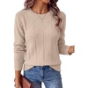 image:imageANRABESS Womens Fall Long Sleeve Argyle Knit SweatersAlmond