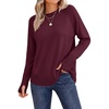 image:imageANRABESS Womens Fall Long Sleeve Lightweight SweatersWine Red