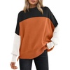 image:imageANRABESS Womens Oversized Knit Sweaters 2026 Fall OutfitsColorblock Orange