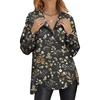 image:imageANRABESS Womens Oversized Sweatshirt Printed Henley Neck Fall PulloverBlack Floral