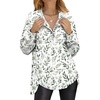 image:imageANRABESS Womens Oversized Sweatshirt Printed Henley Neck Fall PulloverLeaf Print