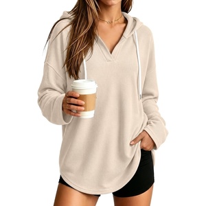 image:imageANRABESS Hoodies for Women Waffle Knit Oversized SweatshirtBeige